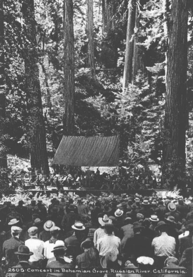 monochrome - 2605 Concert in Bohemian Grove. Russian River California.